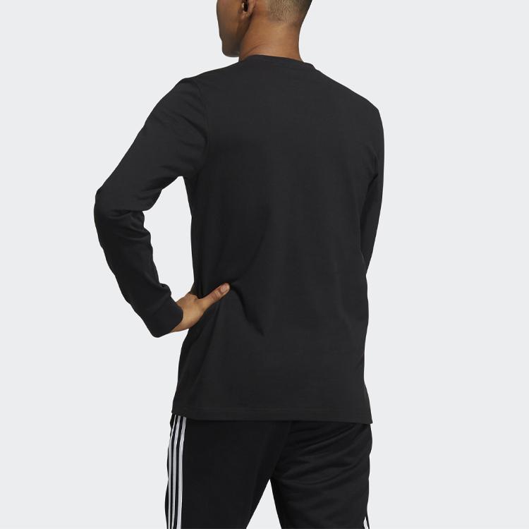 Adidas Originals Trefoil Bear Print Sport Crew Neck Long Sleeve T-Shirt Men Tops Black HL4098