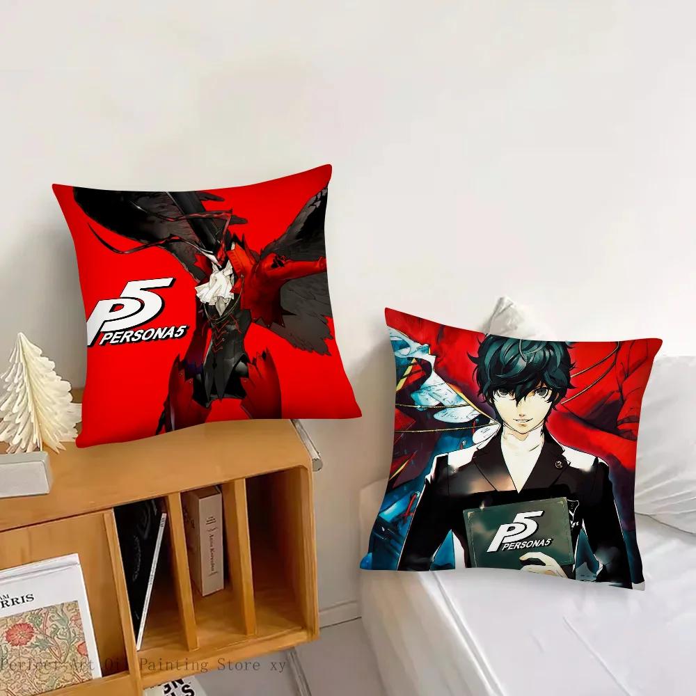 P-Persona 5 Role Playing Game Pillow Case Square Pillow Bedroom Sofa Leisure Comfortcushioncar Living Room Home Decoration 40X40