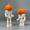 Non-Toxic Moc Bricks Diy Black White Pumpkin Skeleton Skull Assembly Action Figure Educational Building Blocks Kids Toys Gifts