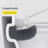 No-Dead-Angle Toilet Brush: Wall-Mounted, Punch-Free, Extended Handle for Bathroom Cleaning