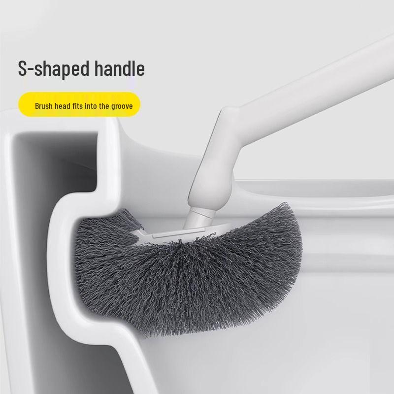 No-Dead-Angle Toilet Brush: Wall-Mounted, Punch-Free, Extended Handle for Bathroom Cleaning