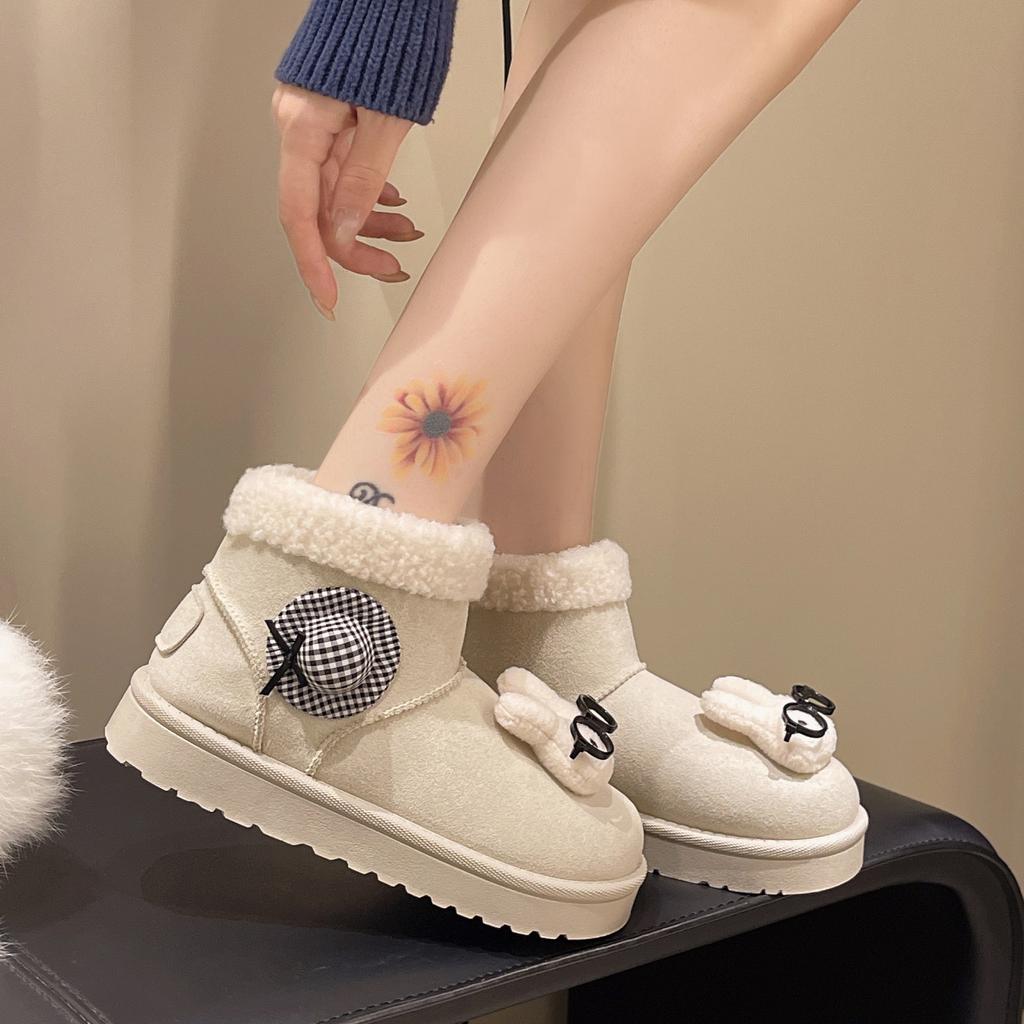 Winter verdickte Schneestiefel Damen Winter neu rutschfest dicksohlig warm vielseitig kurz Mode Baumwollschuhe