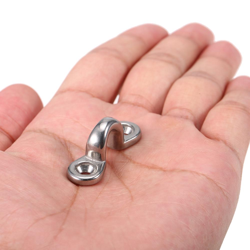 6Pcs Kayak Pad Eyes Stainless Steel Tie Down Deck Loops Shock Cord Fastening Gear Replacement Kit