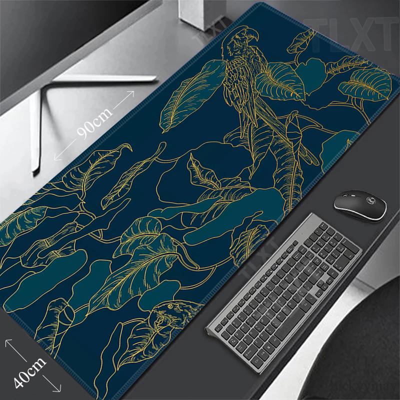 Tropical Plants Large Mouse Pad Green Leaves Gaming Mousepad Big Keyboard Rug Mouse Mats Rubber Desk Mat XXL Mousepads