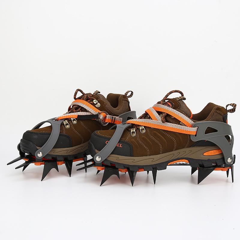 12-Tooth Ice Cleats: Anti-Slip Covers for Snow, Ice Climbing, Hiking & Mountaineering