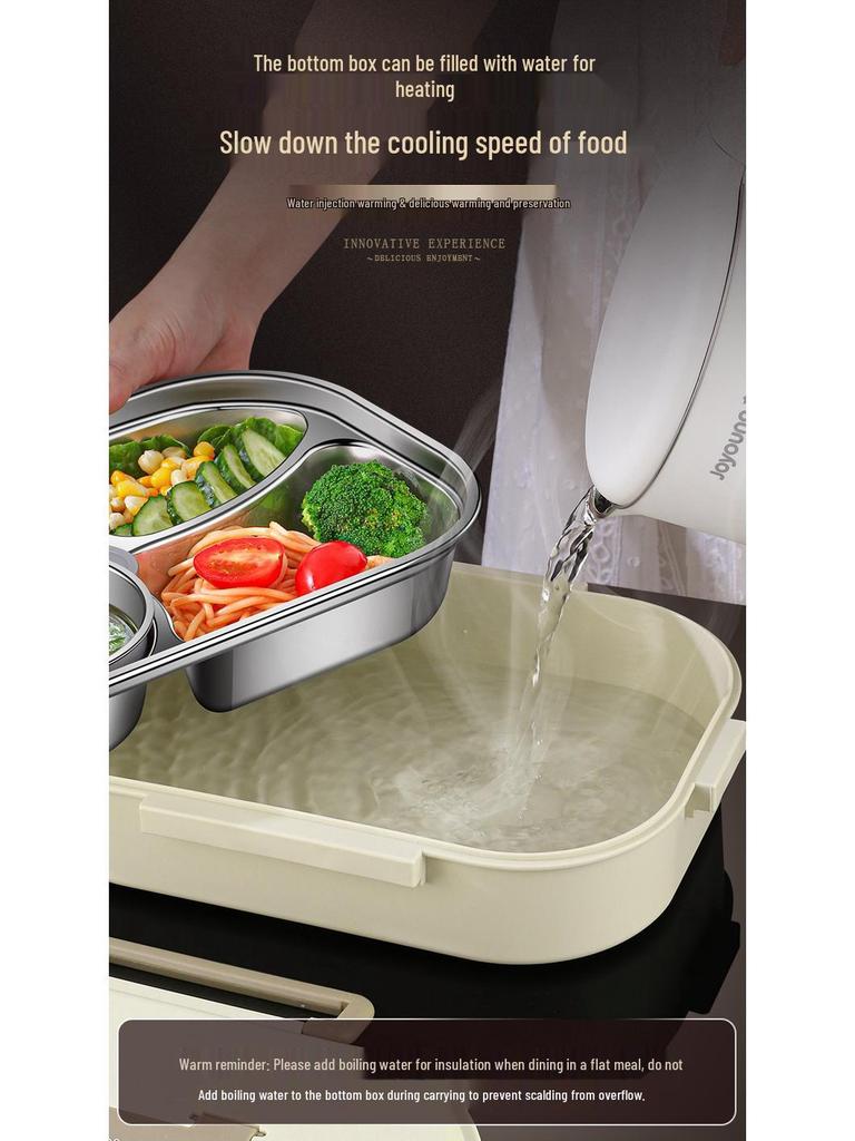 304 Stainless Steel Leak-Proof Insulated Lunch Box for Office and School, Food-Grade Square Bento Box.