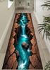 3D-Illusion Abgrundläufer Teppich Rutschfest, Kreative Wasserfall-Schlucht Bodenmatte Waschbar, Realistischer Dekorativer Teppich für Flurdekoration