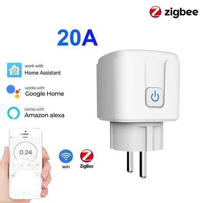 Zigbee Smart Socket Eu 20a Wifi Smart Plug Power Outlet With Power Monitoring Voice Control Via Alexa Google Home Yandex