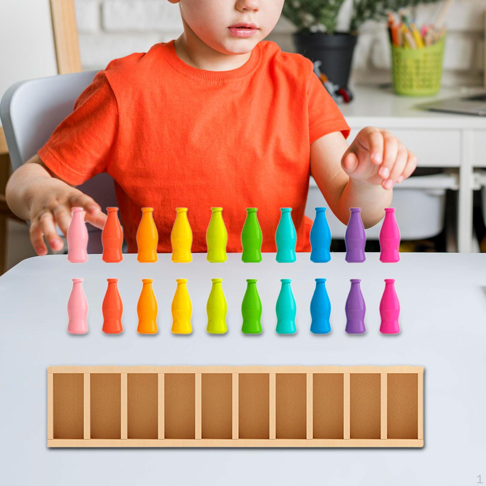 

Wood Bottles Color Matching Game Children s Toy Lightweight for Toddlers Baby Multifunctional
