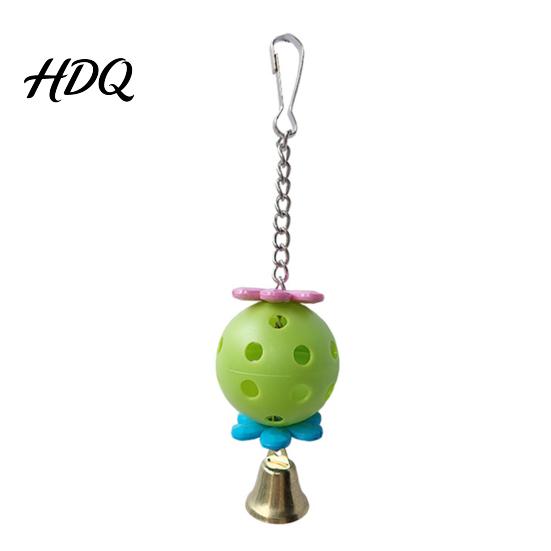 Bird Chew Toy Parrot Foraging Ball Toy Plastic Hollow with Bell Cage Enrichment for Lovebird Budgie Cockatiel Conure Pecking