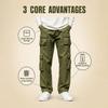 Men's Outdoor Multi-Pocket Cargo Pants Casual Hiking Trousers for Travel and Work