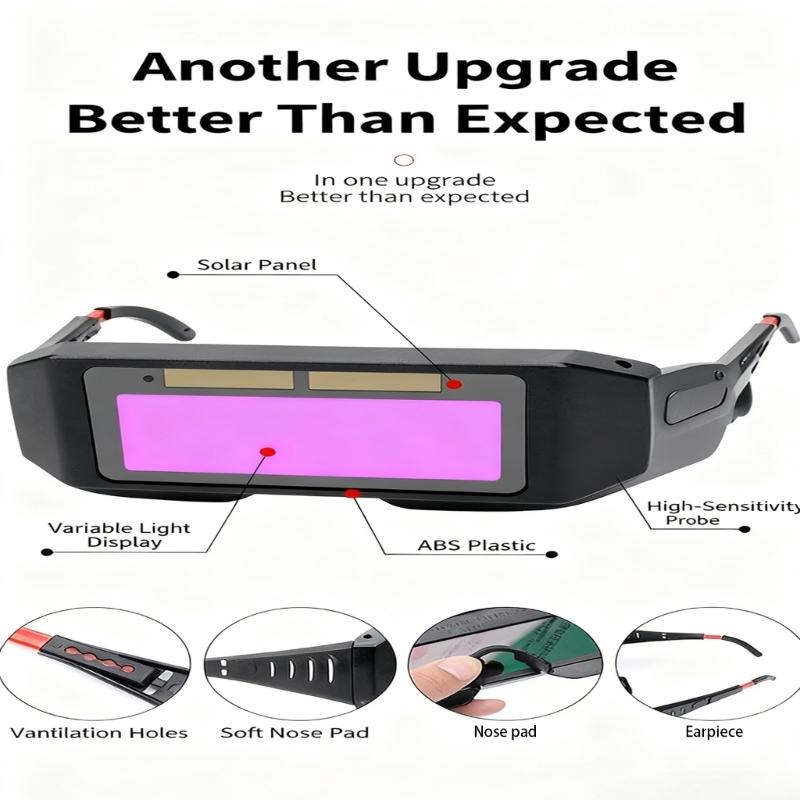 Auto Darkening Welding Goggles with ABS Frame and Light Sensing Lens Eye Protections Eyewears for Arcing Safety