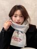 Blue cartoon bear wool small scarf women's winter new cute thickened warm neck protection knitted scarf
