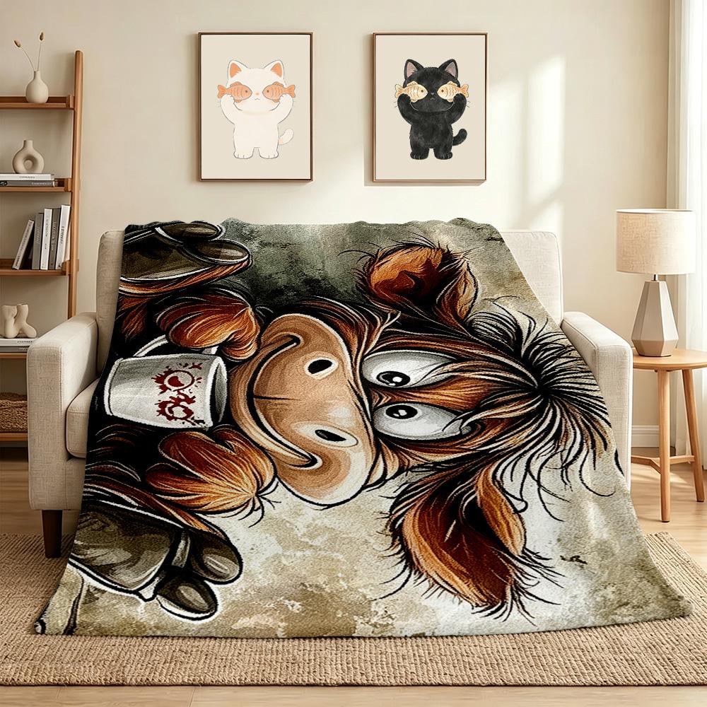 Monkey Mug Flannel Blanket Throw Blanket Soft Warm Sofa Bed Camping home Decor Unique Christmas Gift C9261679