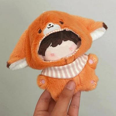 Fuchs Tier Kigurumi mit Lätzchen für Plüschtiere (10 cm) - Plüschkleidung, Kigurumi-Zubehör, Otaku-Aktivitäten, Puppe, Maskottchen, Kpop-Puppen-Kostüm [Gebraucht]