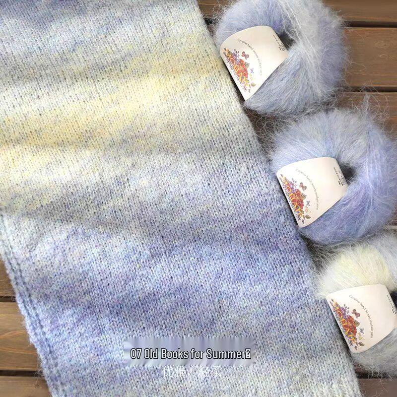 Filato in Lana Alpaca Mohair Seta Tinta Unita per Lavorare a Maglia a Mano Maglioni, Sciarpe e Sciarpe