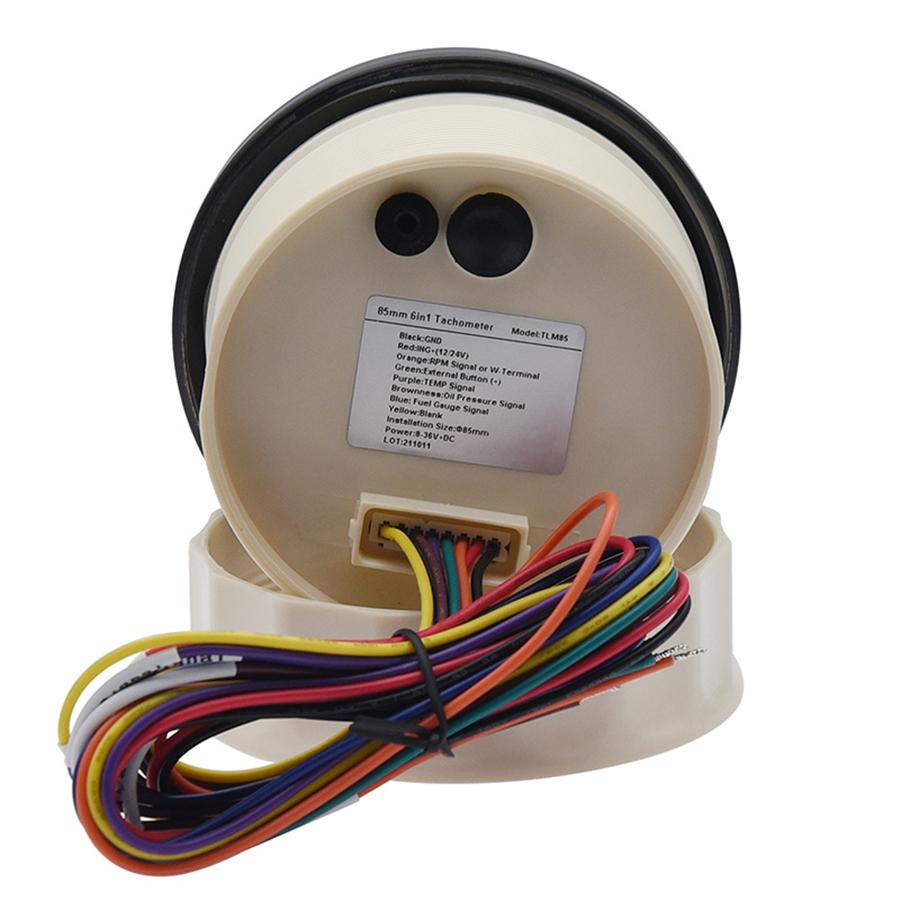 12V/24V 85mm Tachometer Fuel Gauge Water Temp Oil Pressure Voltmeter Hour Meter