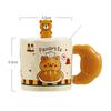 Cartoon Bear with Lid Spoon Large Capacity Student Ceramic Cup Underglaze Color Set Household Mug Small Gift Cup