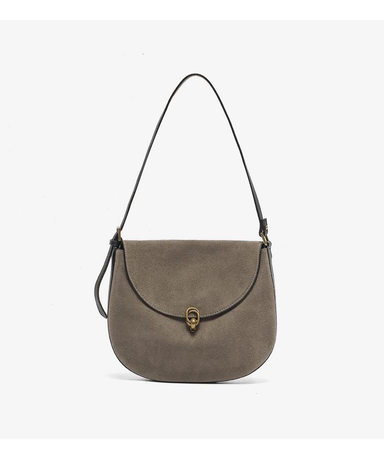 Matte Echtleder-Rindsleder Crossbody Satteltasche für Damen - Modisch, Vielseitig, Einzelschulter-Design für den Herbst