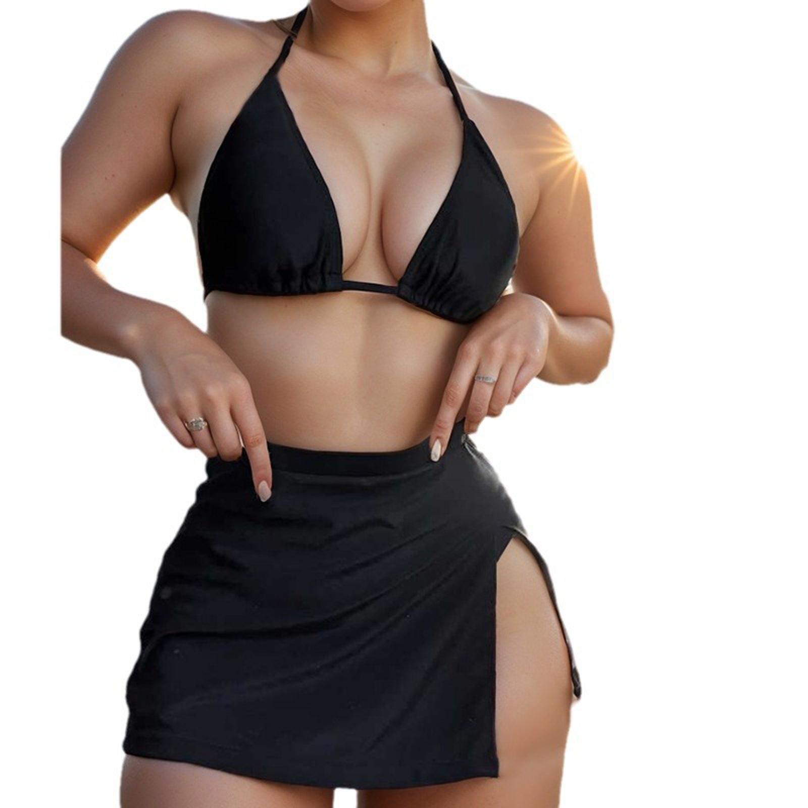 

Sexy High-Waisted Slit Bikini Set for Women, Two-Piece Swimsuit, High Cut Leg Bathing Suit, Beach Vacation Swimwear S