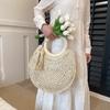 Handwoven Beach Bag Chic Top Handle Bag Retro Holiday Travel Handbag Vacation Bag