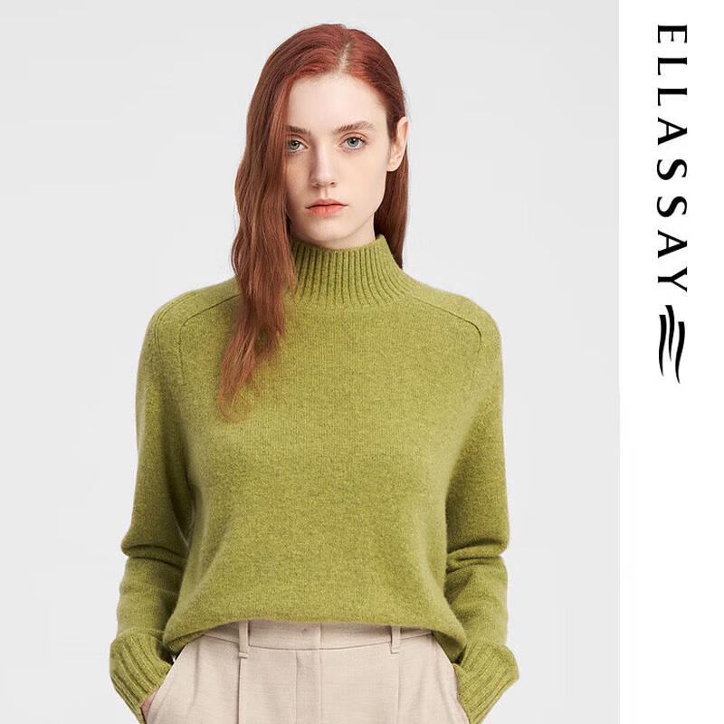 ELLASSAY Women's Autumn/Winter Relaxed Semi-High Neck Knit Sweater