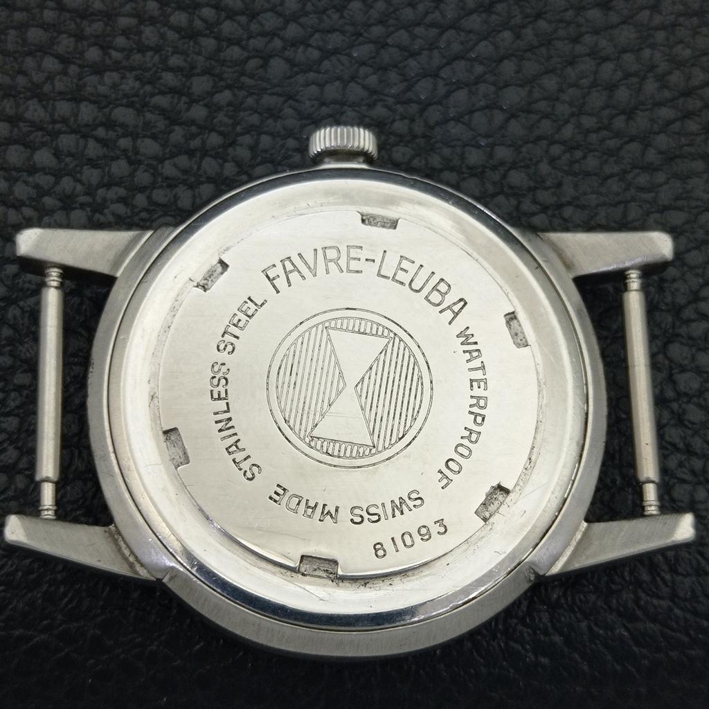 VINTAGE FAVRE LEUBA TWIN POWER 253 HAND-WINDING SWISS MENS GREEN WATCH A702048-5 R208-a702048