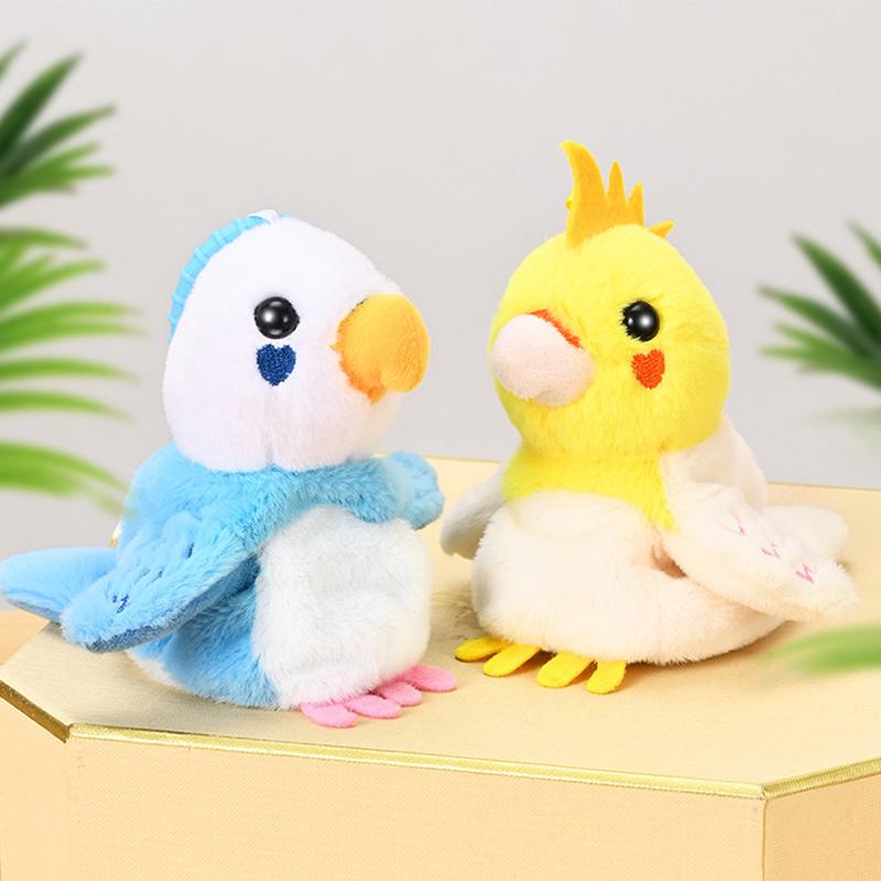 Simulation Electric Parrot Keychain Keyring Bag Keyholder Squawking Moving Wing Bird Animal Pendant Electronic Pets Baby Kid Toy