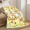 The image features playful scenes of Pompompurin with friends and activities. for all seasons blanket lunch break throw gift