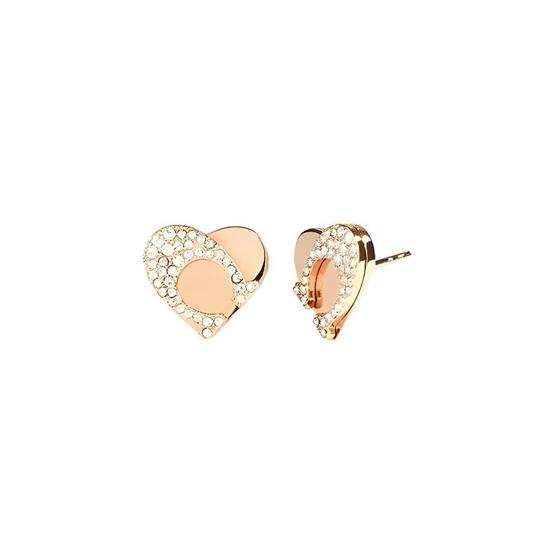 COACH Exquisite heart-shaped earrings for women, rose gold