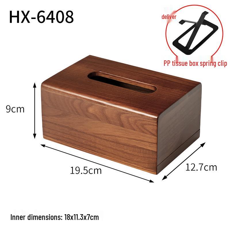 Huixing Light Luxury Solid Wood Tissue Box - Creative Desktop Napkin Storage for Living Room