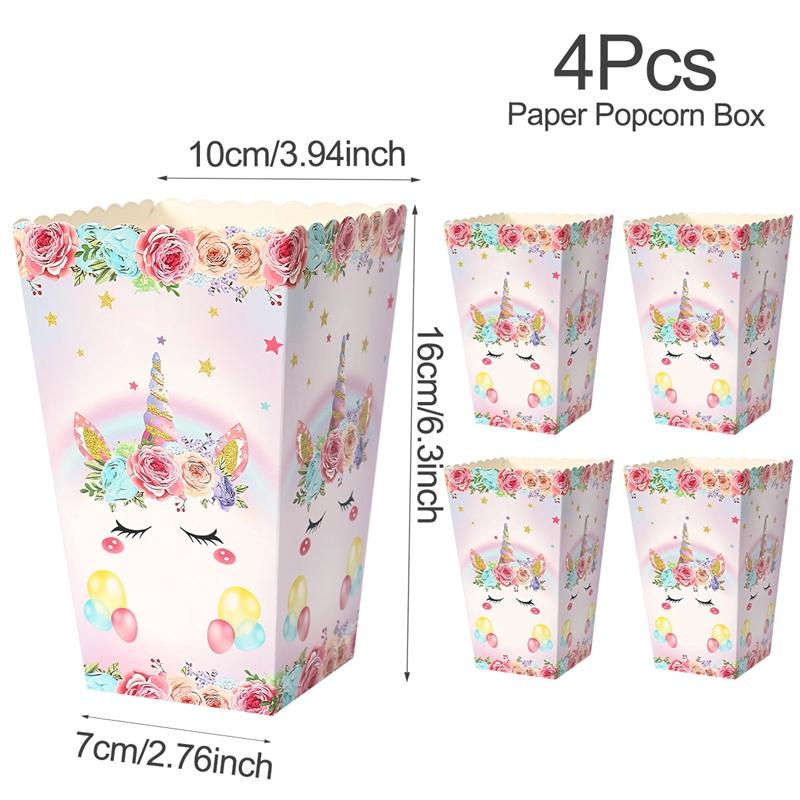 

Unicorn Popcorn Box Candy Box Unicorn Happy Birthday Party Decoration Kids Wedding Birthday Party Supplies Baby Shower Decor as shown