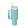 Kişiselleştirilmiş 866ML Saplı Bardak Kapaklı Pipetli 40oz Paslanmaz Çelik Su Şişesi Vakumlu Termos Bardak Seyahat Araba Kahve Kupası