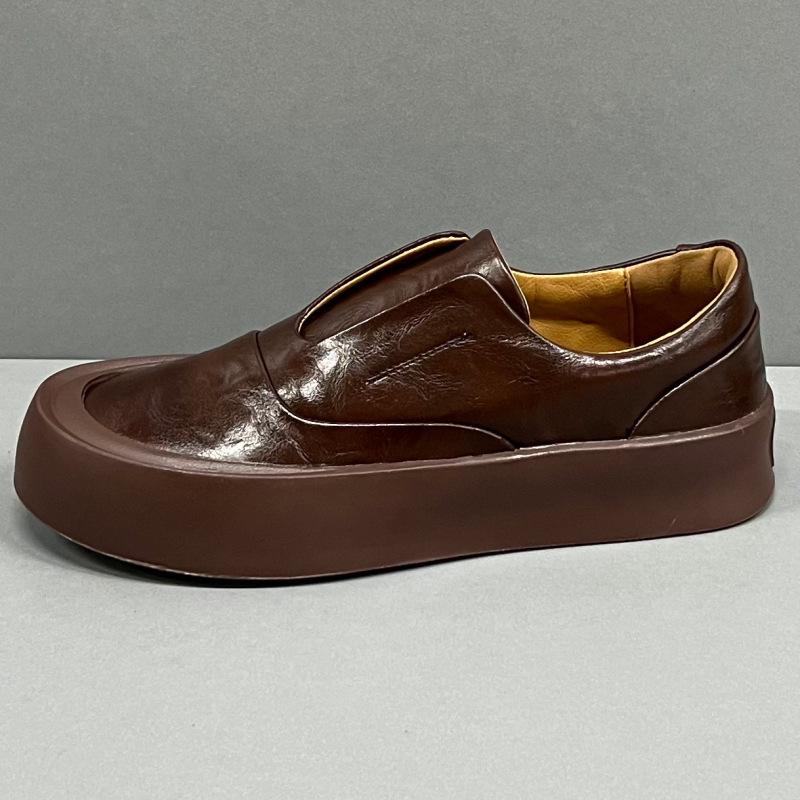 Autumn new leather glossy board shoes casual sports low-top plain ysd