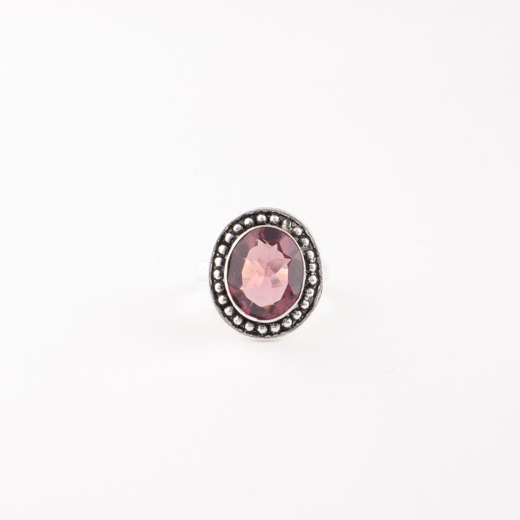 Natural Rhodolite Gemstone 925 Sterling Silver Jewelry Ring For Bridesmaid Gift RR-62-15