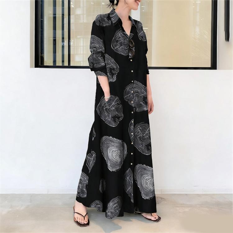 Printed Abayas Kaftans for Women Girls Elegant Dubai Moroccan Kaftan Dresses Abayas Fashion Long Sleeve Muslims Dresses