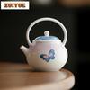 100ml Hand-painted Butterfly Gradient Ramp Teapot Handmade Tea Infuser Pot Tea Brewing Kettle With Ball Hole Teaware Decoration