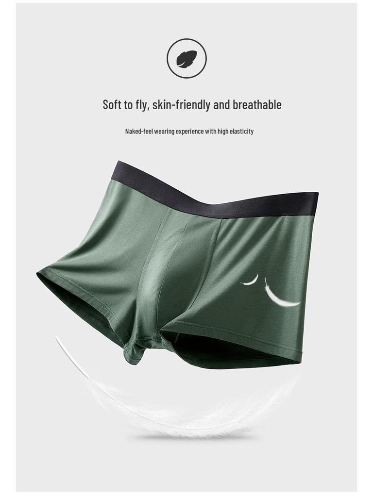 60s Style Men's Lenzing Modal Mid-Rise Antibacterial Breathable Boxer Briefs