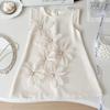 2026 Korean-Style 3D Petal Pleated Sleeveless Satin Dress for Girls