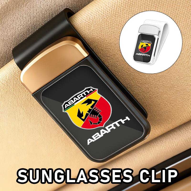 Car Sun Visor Glasses Holder Card Ticket Stainless Storage Clip For Abarth FIAT 500 FR Stilo Doblo Tipo Lancia Musa Grande