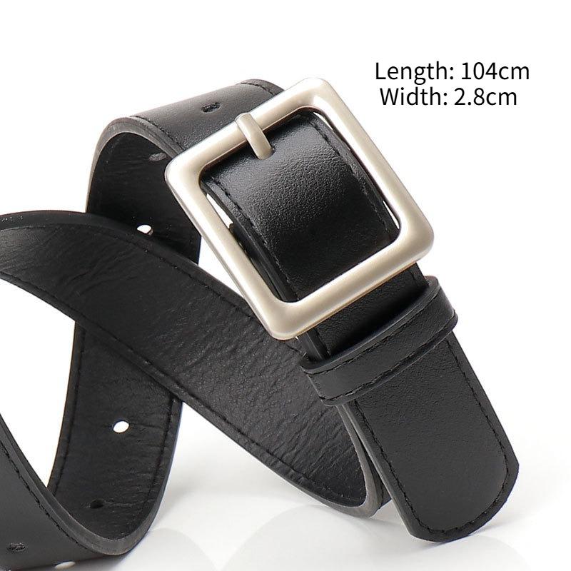 New Simple Retro Square Buckle Women's Belt High-end Casual Style Decorative Jeans Belt Women