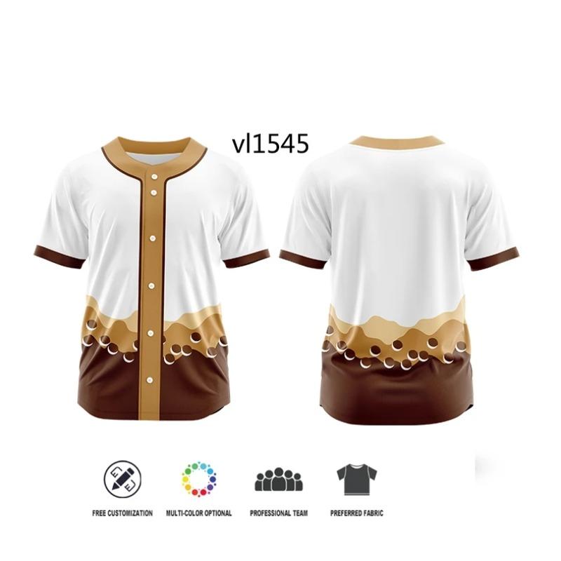 Men Button Sublimation Baseball Jersey Adults Custom Quick Dry Baseball Wear Uniforms Personal T-shirt Breathable Jersey TOP