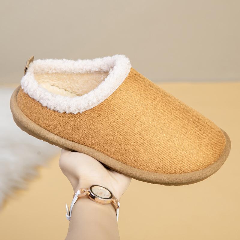 Birkenstock cotton slippers autumn and winter new retro flat-bottomed velvet warm bag head fluffy cotton slippers