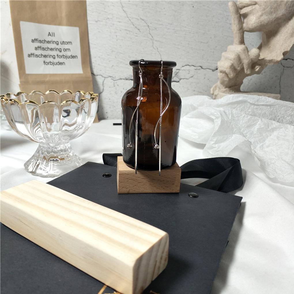 2 Pieces Silver Ear Hook Bead Long Earring Jewelry Dangle Universal Fashion Accessory Earrings for Party Wedding