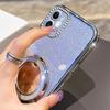 KEYSION Luxury Glitter Jewelled Magnetic Phone Case for iPhone 11 12 Pro Max Makeup Mirror Ring Stand Shockproof Back Cover