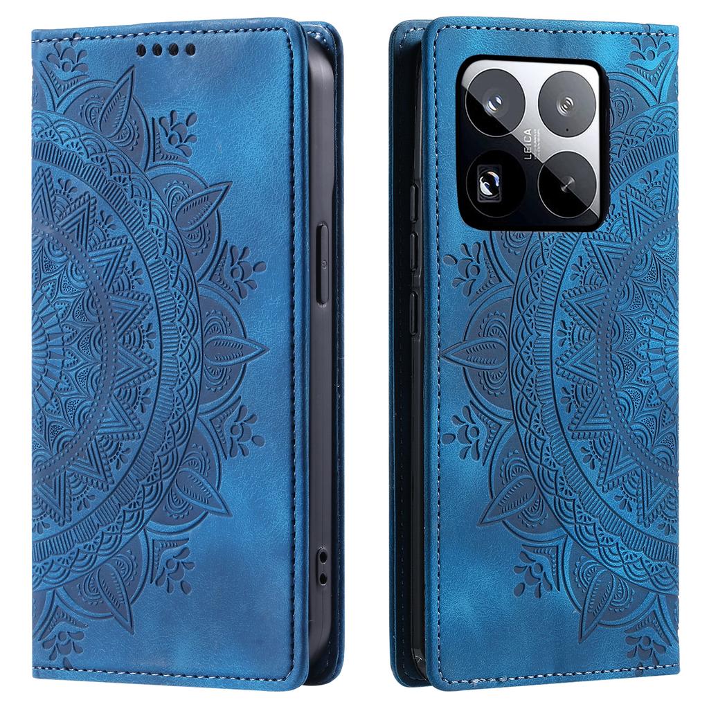 Style 010 For Xiaomi 15 Pro Case Mandala Pattern Magnetic Closing Leather Phone Cover