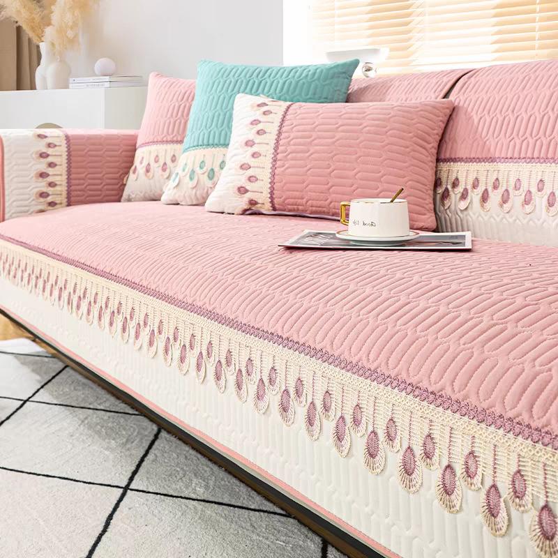 Универсальная подушка для дивана «Четыре сезона» с краем из стираного хлопка — фото 3