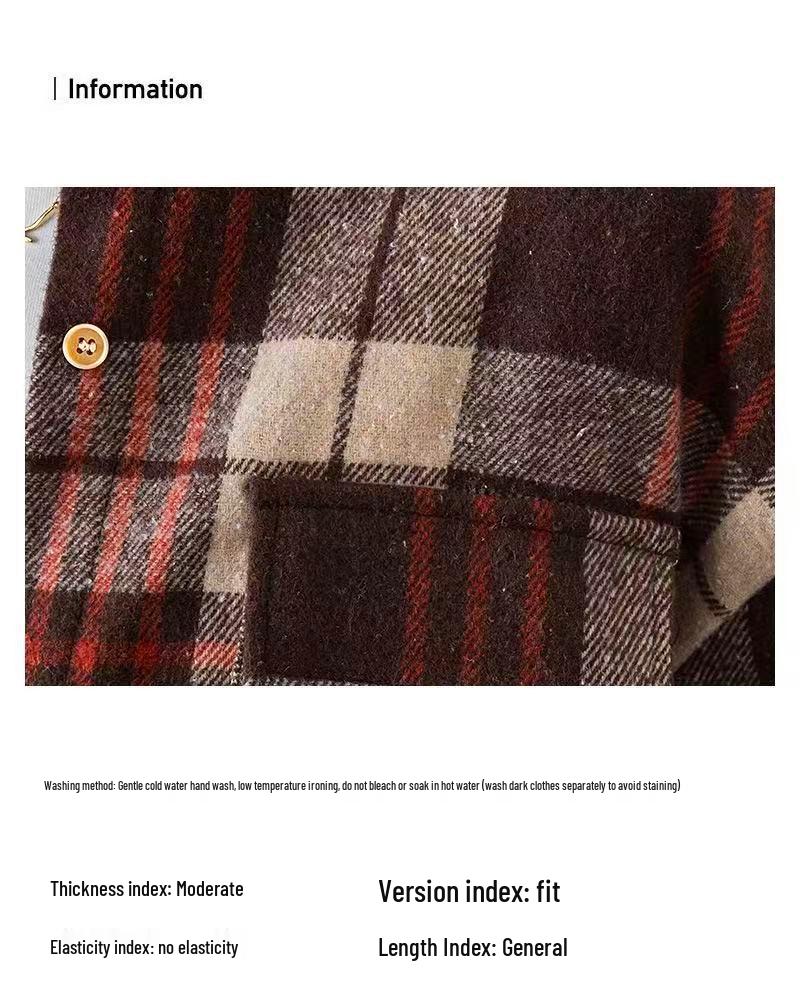 European & American Women's Plaid Long-Sleeve Shirt Jacket - Loose & Casual Fashion (2025)