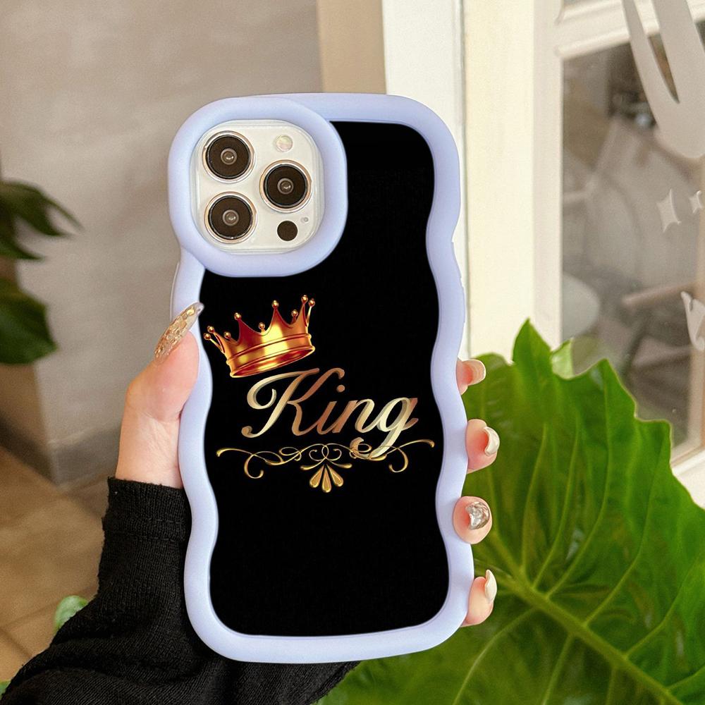 Чехлы для телефонов N84 King Queen Couples Macaron Wavy Edge для iPhone 16 Pro — фото 6