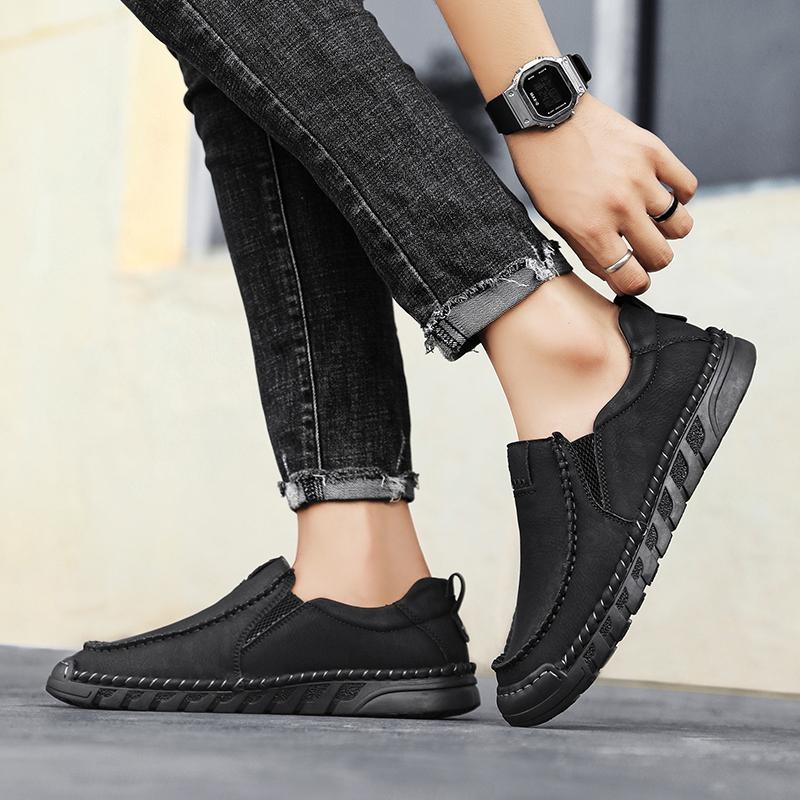 38-46 Ručně vyráběné kožené boty Ležérní pánské boty Pohodlné boty z hovězí kůže Pánské mokasíny Mokasíny Nástrojové boty